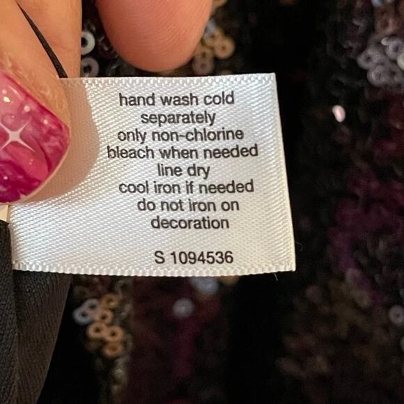 Lane Bryant Gunmetal/Charcoal Grey Ruffled Cold-Shoulder Sequin Top - EUC - Picture 5 of 6